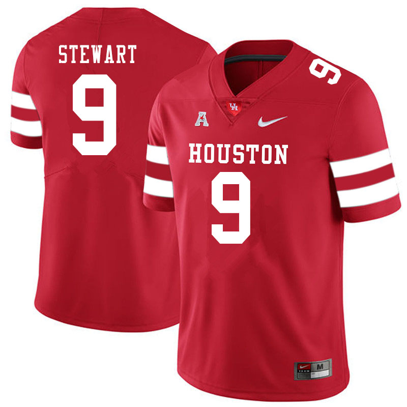 Men #9 JoVanni Stewart Houston Cougars College Football Jerseys Sale-Red